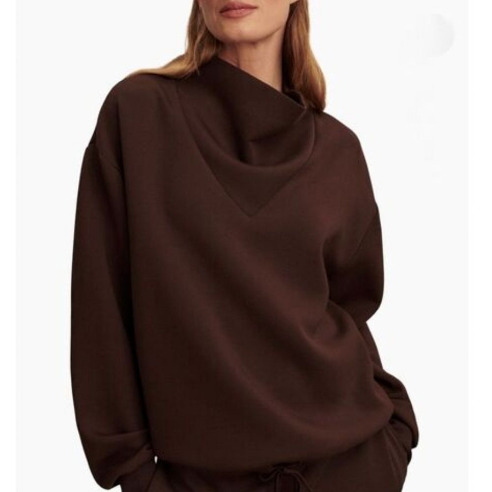 Varley Womens Brown Betsy Double Soft Sweatshirt. Sz S